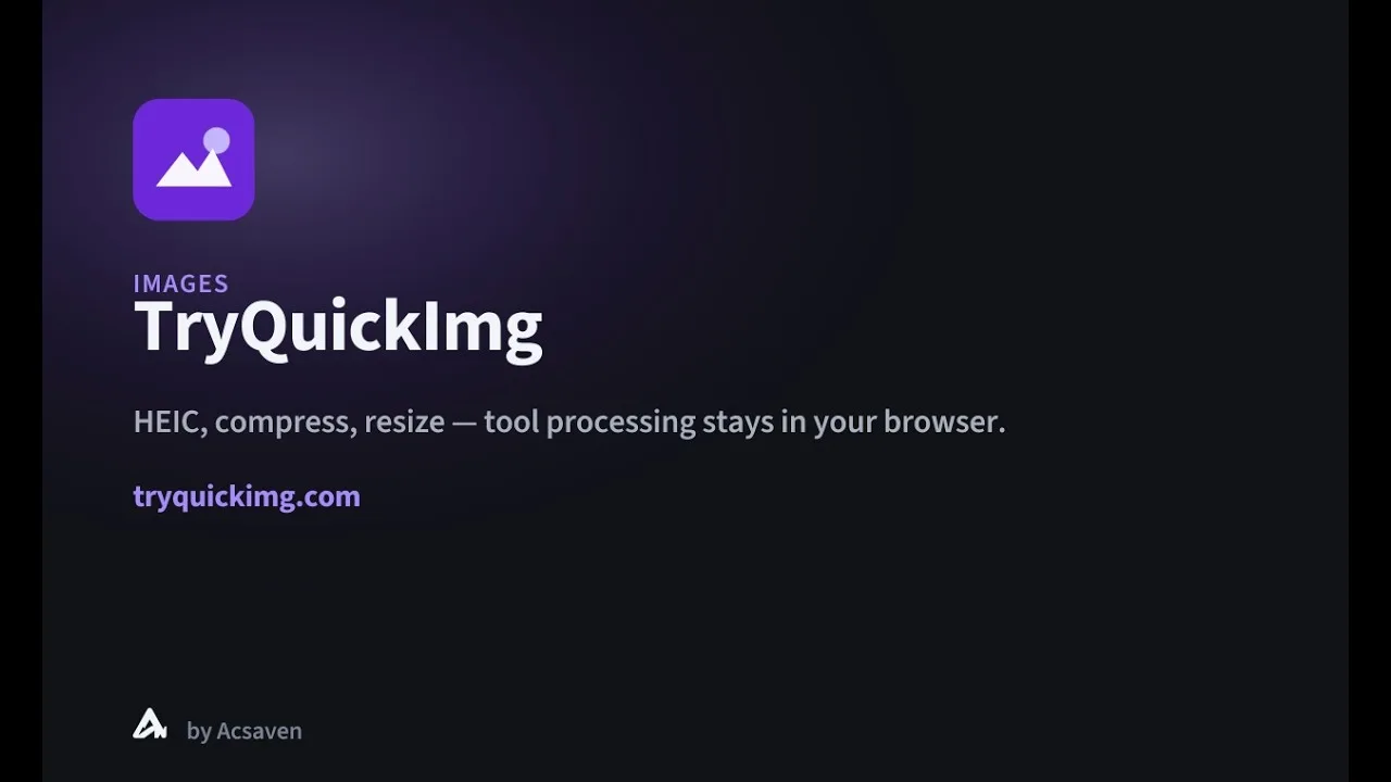 TryQuickImg — compress & convert images in your browser